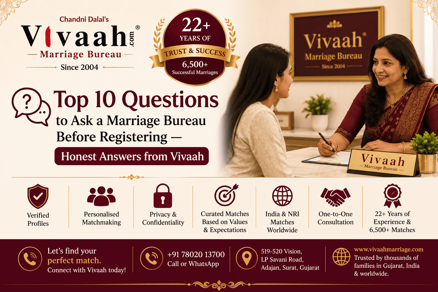 Top 10 Questions to Ask a Marriage Bureau Before Registering — Honest Answers from Vivaah
